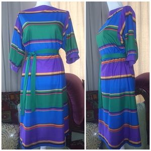 80s Knit Striped Dress